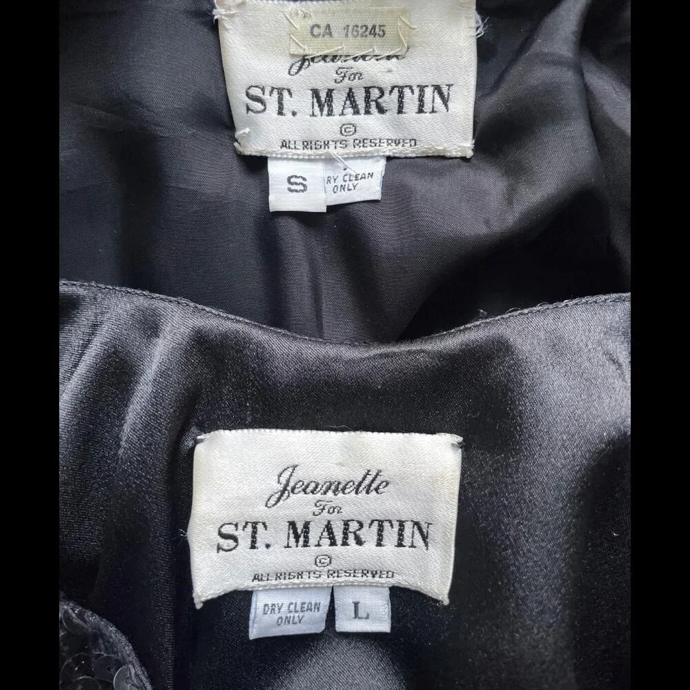 Jeanette Kastenberg 1980s Key Embellished Black Sequin Bomber Jacket & Dress Set - Picture 6 of 6